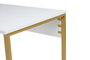 Nordure Twin Study Desk Blanco y Dorado